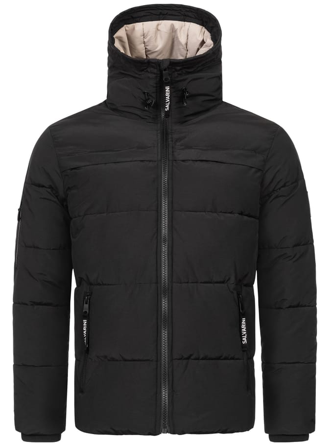 Alessandro Salvarini heren gewatteerde winterjas AS-334 met gevoerde capuchon