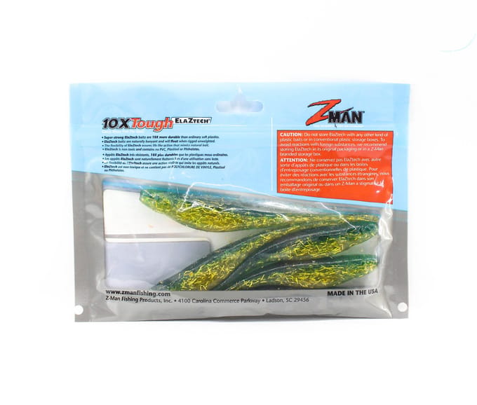 Zman Soft Lure Jerk ShadZ 5 Inch 5/Pack Gitter Klaar (4370)