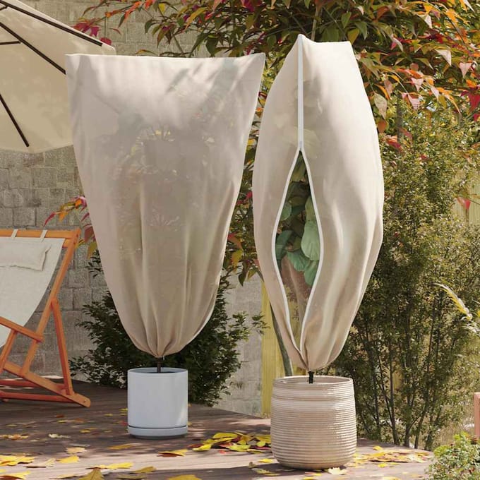 vidaXL Vorstbescherming Plantenfleece Covers 5 st Beige 1,55 x 1,55 m