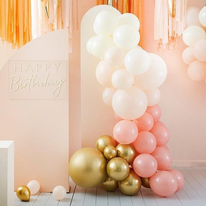 Ginger Ray - Balloon Arch - Perzik en Gouden Ballonboog Decoratie Kit