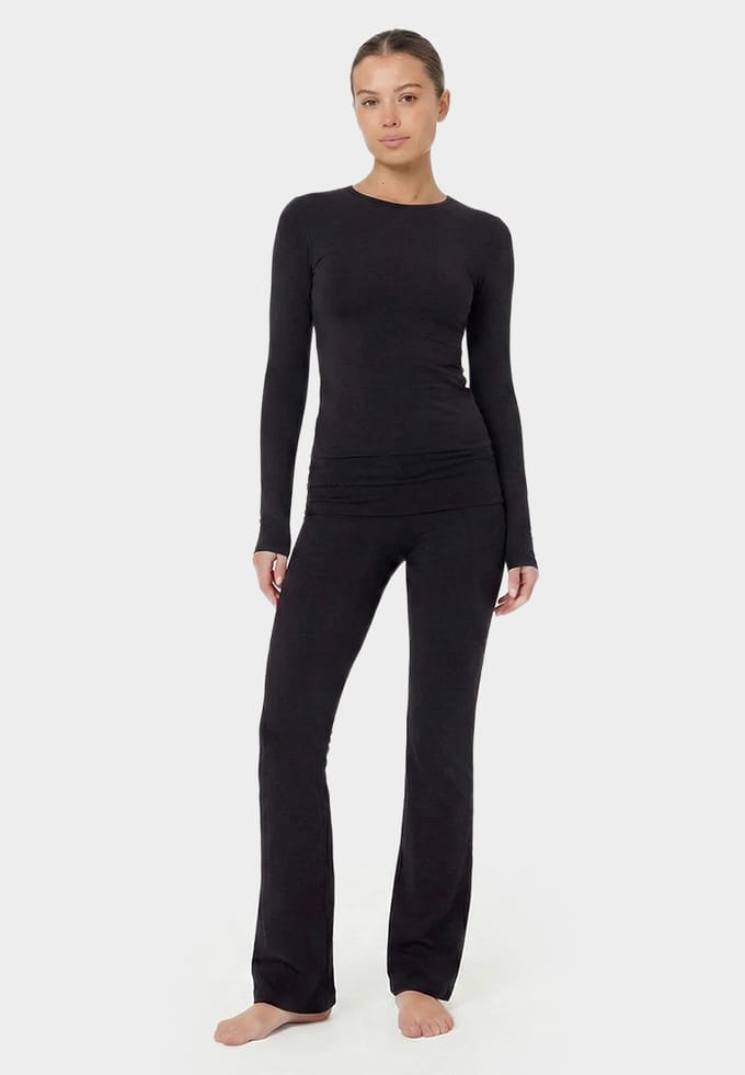 Fold Over Pants ZWART
