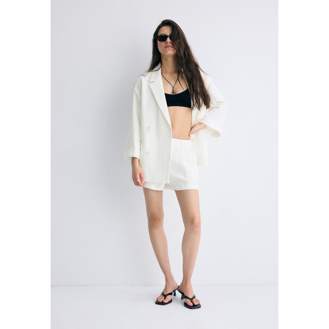 Stradivarius Rustieke geklede shorts  Ecru 44