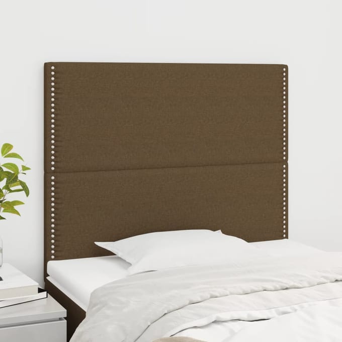 vidaXL Hoofdbord donkerbruin 90x5x118/128 cm Stof