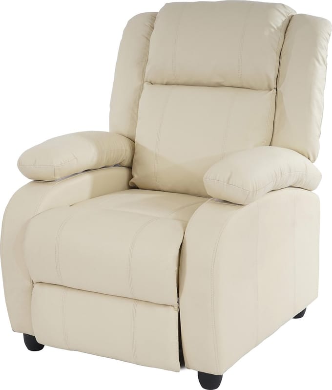 TV fauteuil fauteuil Lincoln, kunstleer ~ crème