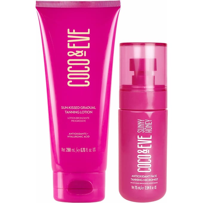 Coco & Eve Face Tanning Micromist and Sun-Kissed Gradual Tanning Lotion Bundle