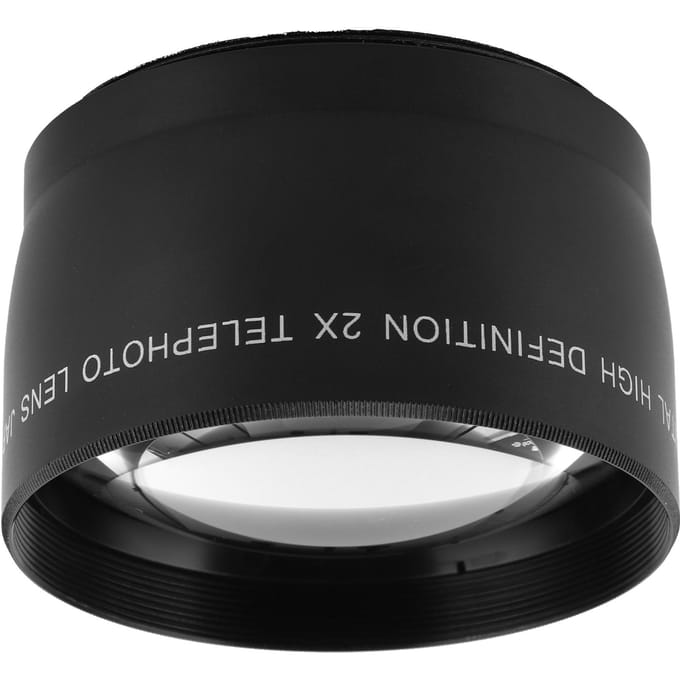 2X Telelens met Optisch Glas voor Camera Lens met Filterdiameter van 55mm 2,2in black