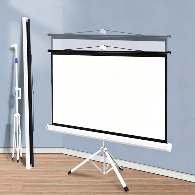 Projectorscherm - Filmscherm - Thuisbioscoop - Kreukvrij statief - 72 inch - Wit