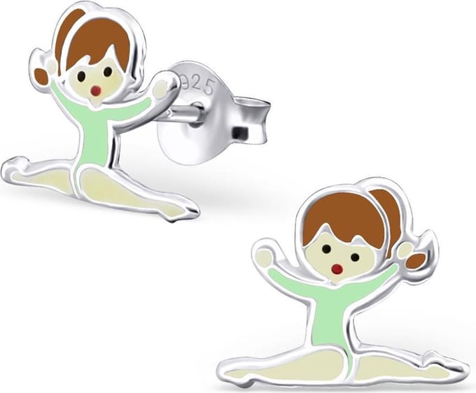 Princess Oorbellen Aibi - 925 Zilver E-Coating - Ballet/Turnster - 8x10mm