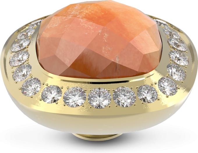 Melano Vivid Border CZ Steentje Red Aventurine Goud