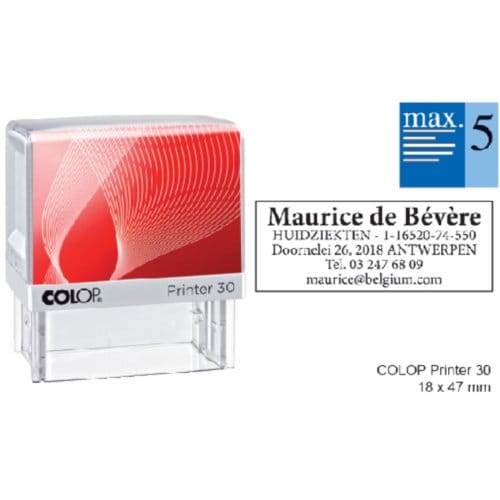 Tekststempel Colop Printer 30 personaliseerbaar 5regels 47x18mm