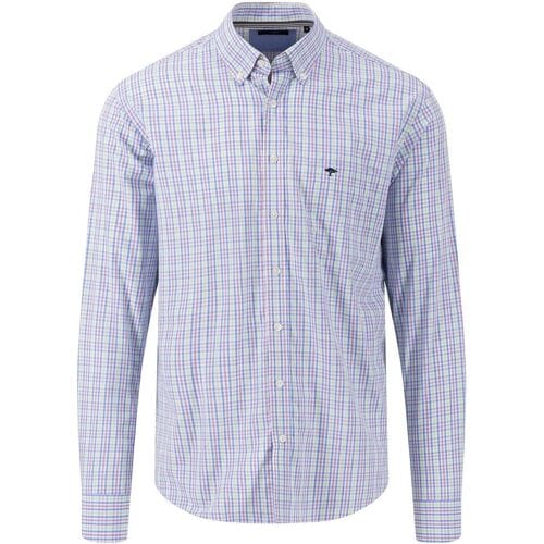 Fynch-Hatton Overhemd Superfine Combi Check Dusty Lavender-Multi / male