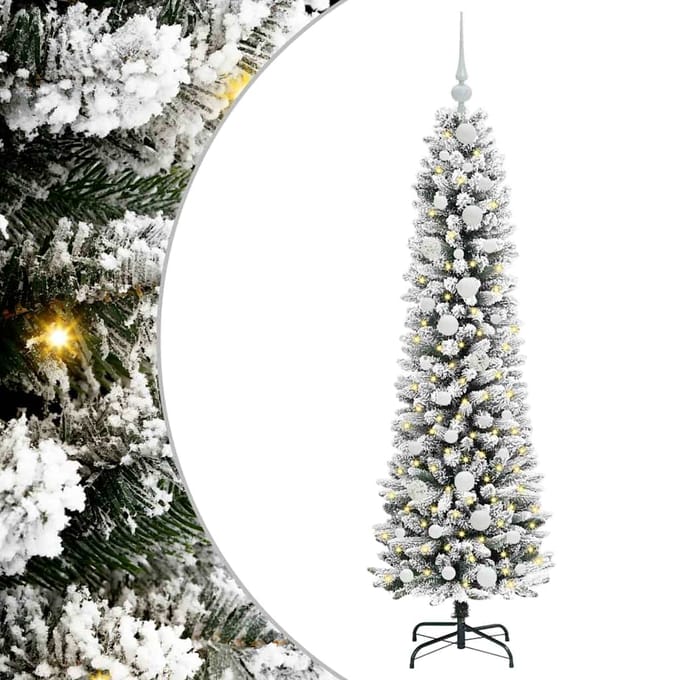 vidaXL - Kunstkerstboom - Wit - 150 - cm - PVC - en - Metaal - en - Plastic