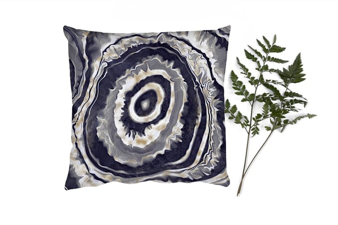Sierkussens - Kussentjes Woonkamer - 60x60 cm - Agaat - Goud - Geode steen - Marmer