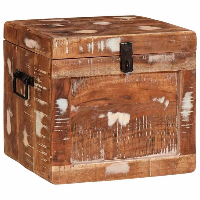 vidaXL - Opbergbox - met - opslag - met - de - deur - Bruin - Massief - Mango - Hout