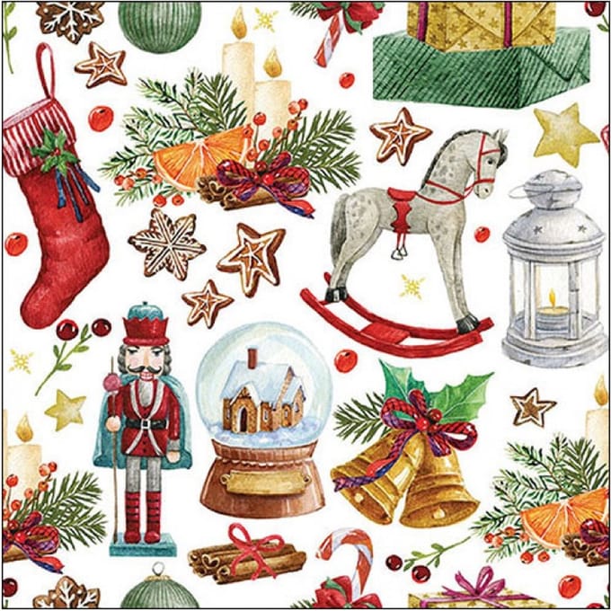 Lunch Servetten Vintage ornaments - Ambiente - 33x33 cm