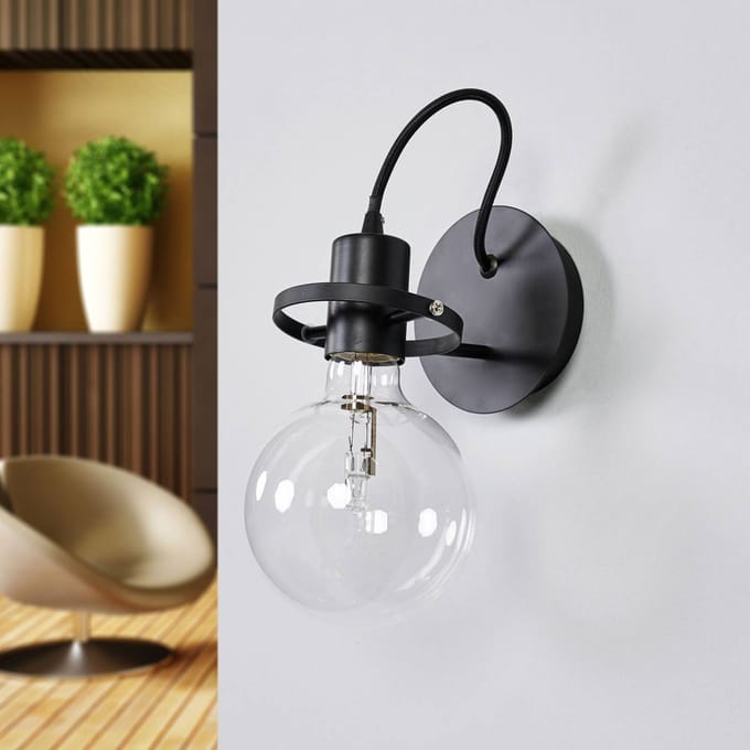 IDEAL LUX Design-wandlamp Radio in zwart