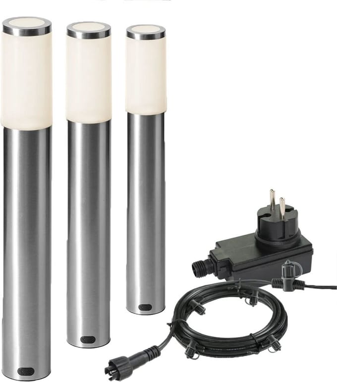 Garden Lights: Lunia Buitenlamp Set (3st)- Zilvergrijs