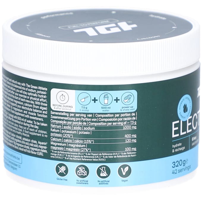 The Green Athlete Electrolytes Red Fruits 320 Poeder