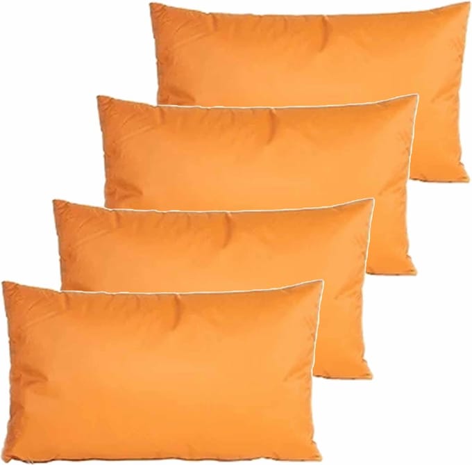 Anna's collection buitenkussens - 4x - oker geel - 30 x 50 cm - binnen/buiten