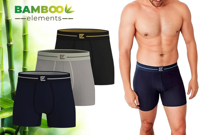 Bamboo Elements Boxershort Heren - 3 Pack - Donker Assorti L - Boxershorts - Bamboo Boxershort Heren