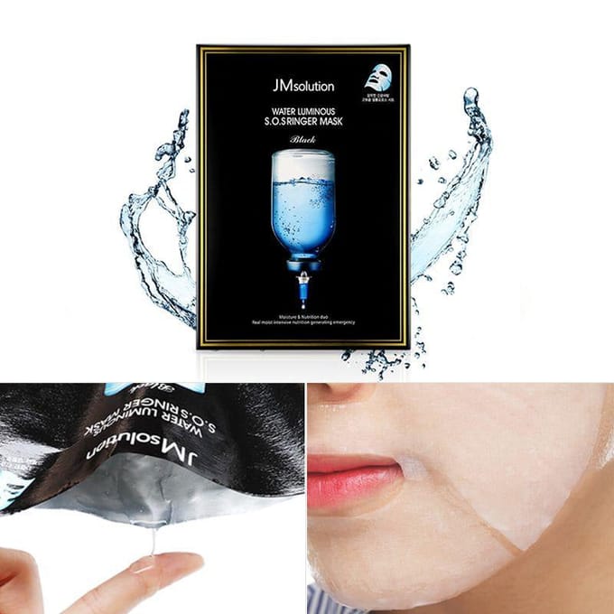 JMSolution Masque S.O.S Ringer Lumineux Aqueux 10 pièces MAGASIN ORIGINAL black