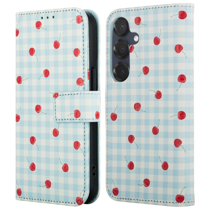imoshion Hoesje - Geschikt voor Samsung Galaxy S25 - Design Bookcase smartphone - Cherry Check