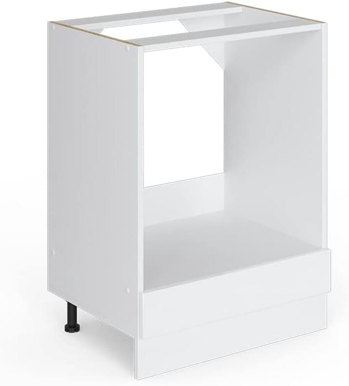 Universele Keukenkast Onderkast 60 cm Hoogglans Wit met Niche