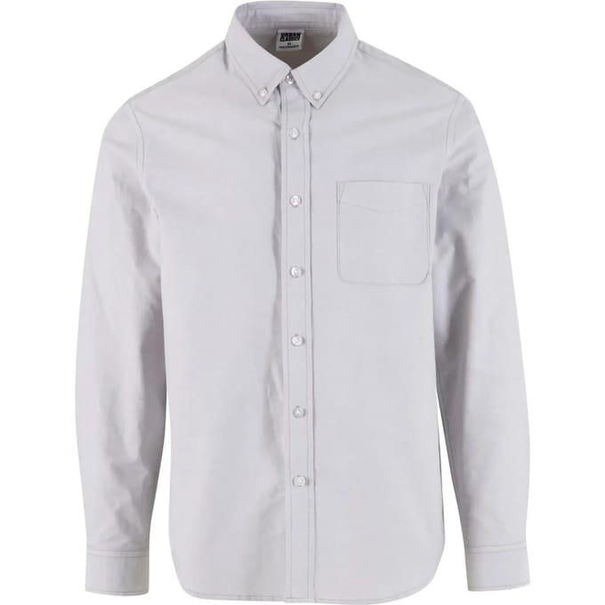 Urban Classics - Button Up Oxford Overhemd - S - Grijs