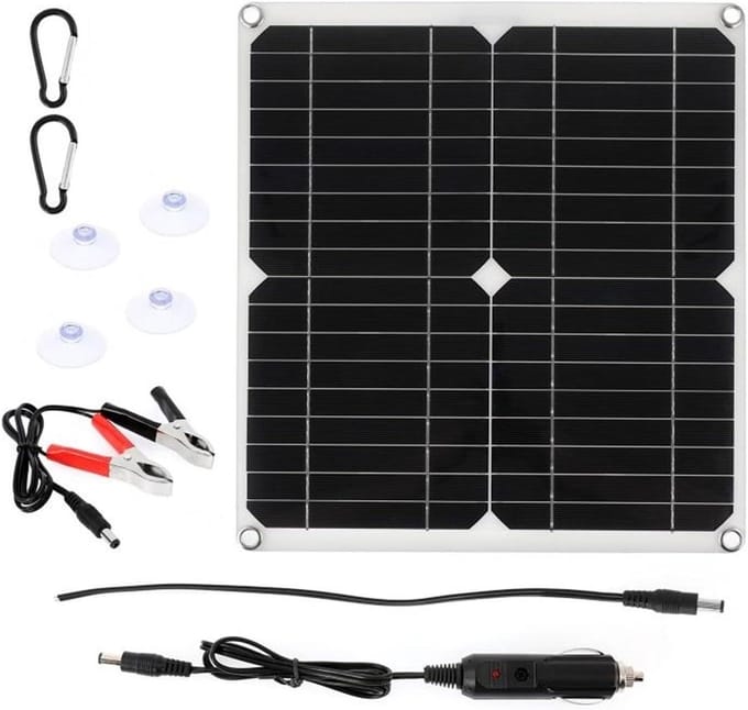 Zonnepaneel Kit - Draagbare Oplader - Energie Opwekken - Met Controller - 200W Vermogen - Zwart