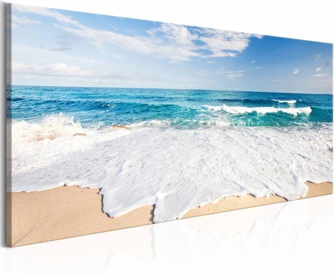 Schilderij - Strand op Captiva Island , wit blauw