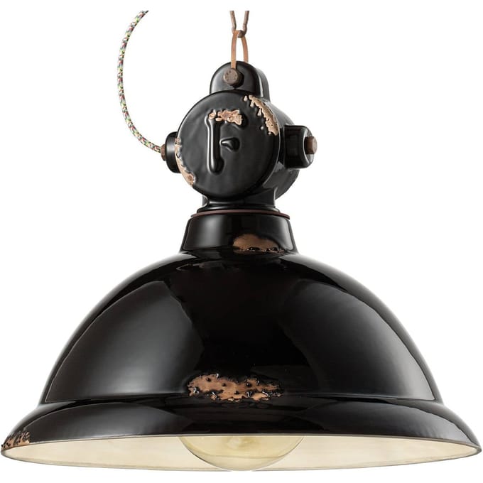 Ferroluce Hanglamp C1710 van keramiek, zwart