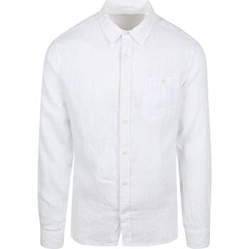 KnowledgeCotton Apparel Overhemd Linnen Wit - Maat L - Heren - Overhemden Casual