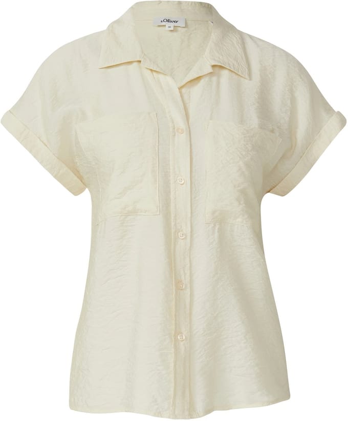 s.Oliver - female - Blouse van een gestructureerde viscosemix met opgestikte zak