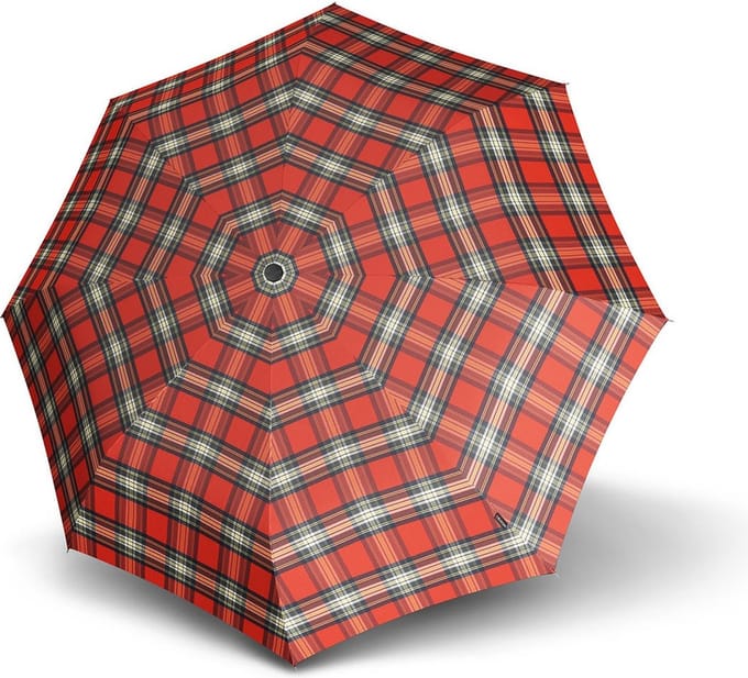 Knirps Paraplu Smart & Casual Line Minimatic Light Umbrella Red Check Rood