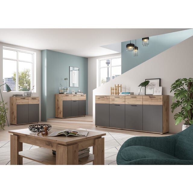 Mason ladekast basaltgrijs NB Nox Eiken NB Nox Eiken MDF TZ - 40x180x87cm