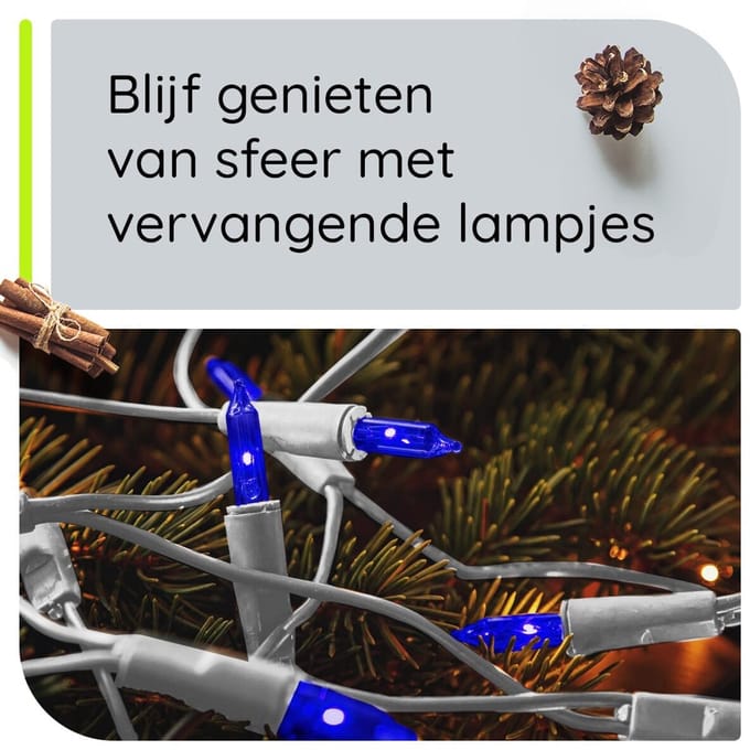 OE Lightning Reserve Kerstlampje - Witte Insteek Fitting - 2.5V/0.425W - Blauw Licht
