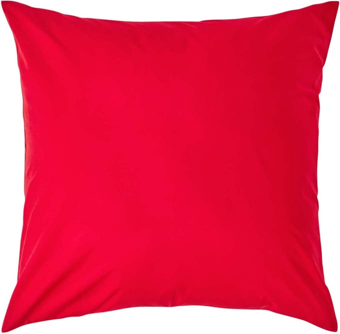 Homescapes Kussensloop 80x80 cm – Rood – 100% Egyptisch Perkal Katoen – 200 TC