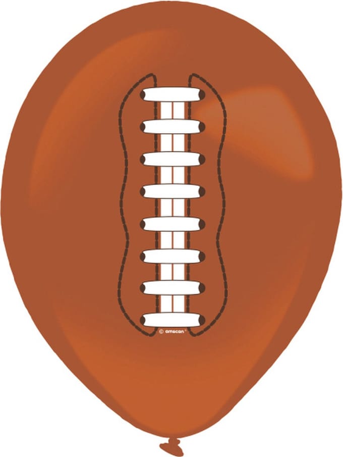 Amscan Ballonnen Touchdown! 27,5 Cm Latex Bruin 6 Stuks
