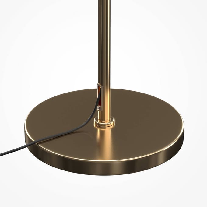 Maytoni Vloerlamp Dallas, goud/wit, hoogte 150 cm, 6-lamps, dimmer