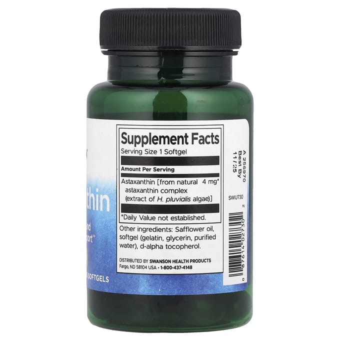 Astaxanthine, 4 mg, 60 softgels