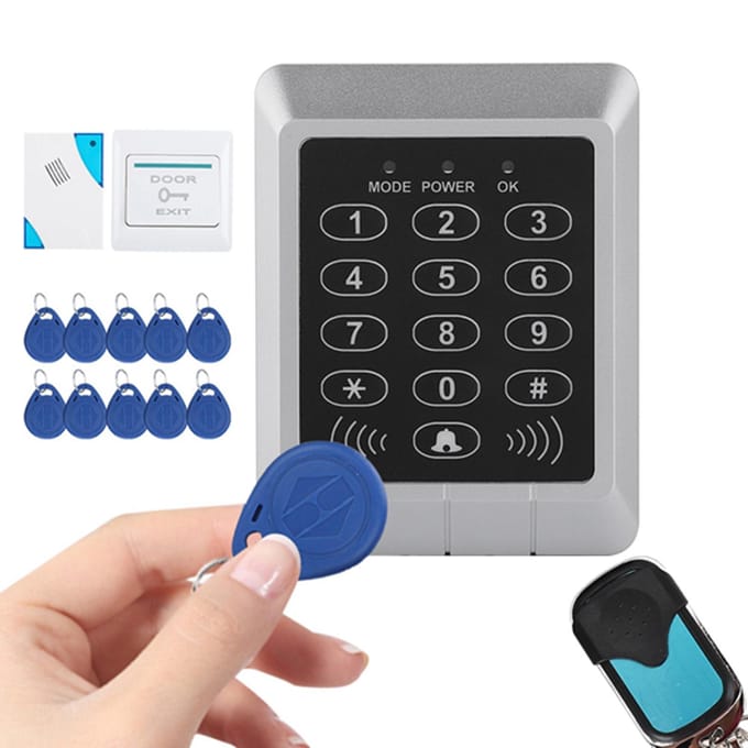 Kit de système de sécurité de porte avec serrure magnétique électrique et carte de contrôle d'accès par mot de passe black