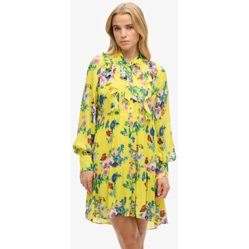 Superdry Studios Off Duty Mini-jurk Geel Grootte: 38