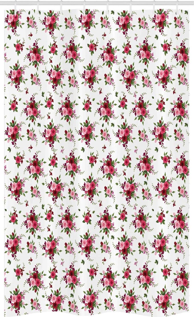 ABAKUHAUS Douchegordijn – 120x180 cm – Groen Roze Robijn, Polyester