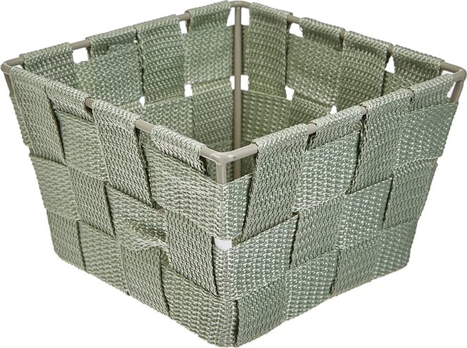 WENKO opbergmand Adria Mini badmand, vierkant, groen, 14 x 9 x 14 cm