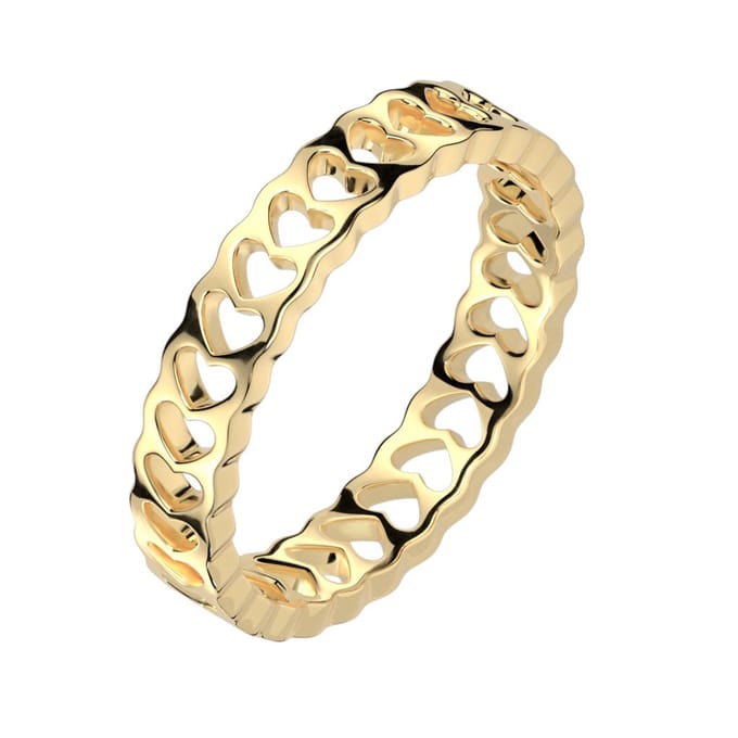 Yuna - Gouden Ring Dames - Dames Ring - Gouden Ringen - Ring Dames - Gouden Ring - Ring Goud - Ring Goud Dames - Hartjesmotief