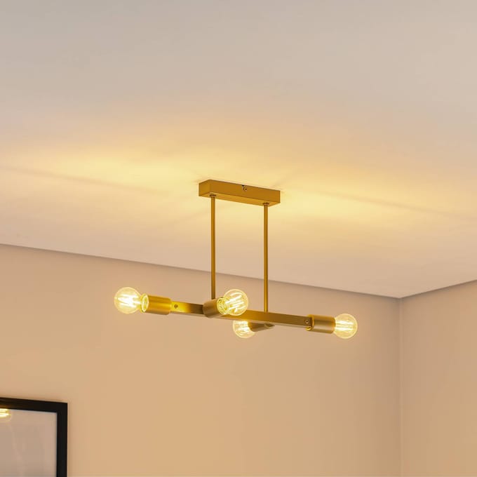 Lamkur Plafondlamp Eliza, 4-lamps, goud