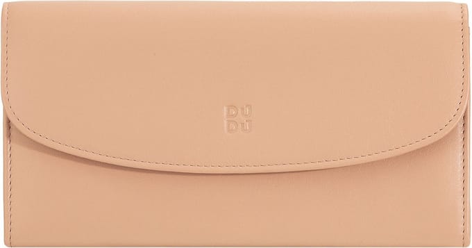 DuDu Gandia Portemonnee RFID-bescherming Leder 19 cm - Dames - Horizontaal - puder rosa