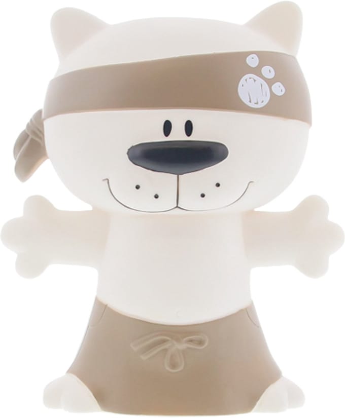 Spaarpot tijger ninja "Charly" wit-taupe