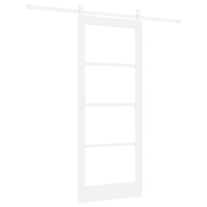 vidaXL - Schuifdeur - ORKDAL - Wit - 83 - x - 202 - cm - Massief - grenenhout - en - glas