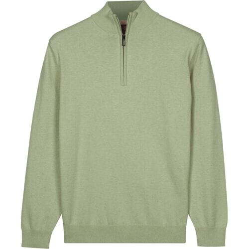 Baileys Trui Solid Color Half Zip Single Knit Misty Green / male